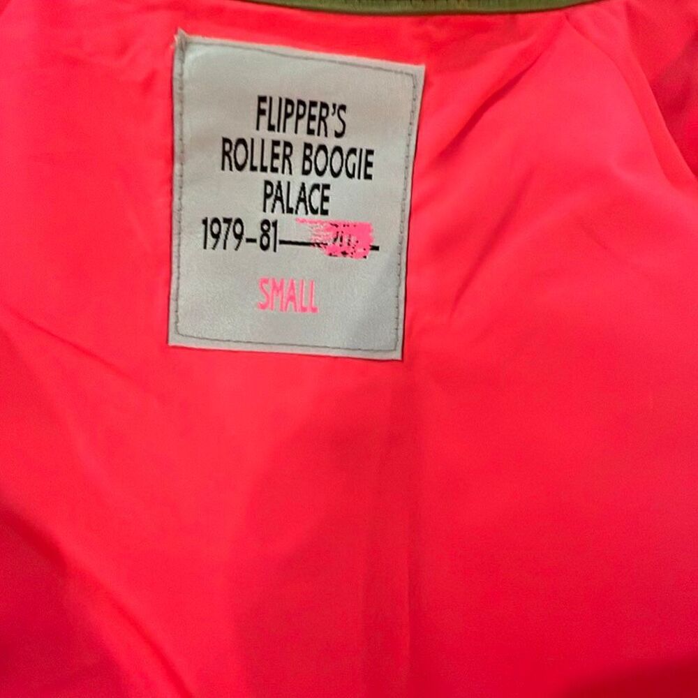 Flippers Roller Boogie Palace Satin Bomber Jacket Green Size Small - Picture 4 of 5
